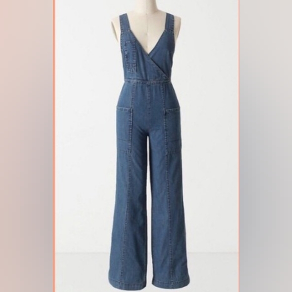 HOLDING HORSES Pants - Anthropologie Holding Horses Denim Jumpsuit Size 29